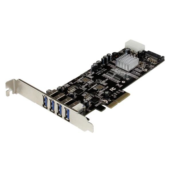 StarTech.com 4 Port USB 3.0 SuperSpeed PCI Express Schnittstellenkarte mit 2 5Gb/s Kanälen und UASP, PCIe, USB 3.2 Gen 1 (3.1 Gen 1), Full-height / Low-profile, PCIe 2.0, 3 m, CE, FCC