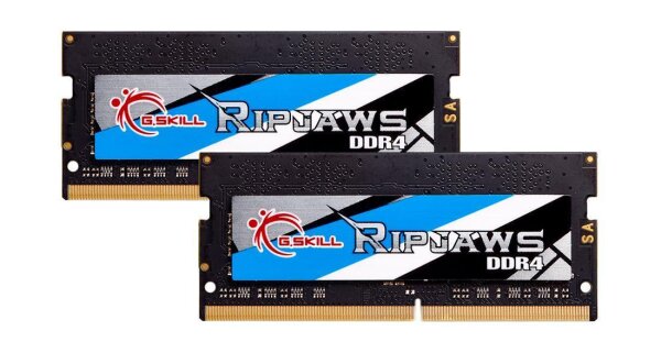 G.Skill Ripjaws F4-3200C22D-64GRS, 64 GB, 2 x 32 GB, DDR4, 3200 MHz, 260-pin SO-DIMM