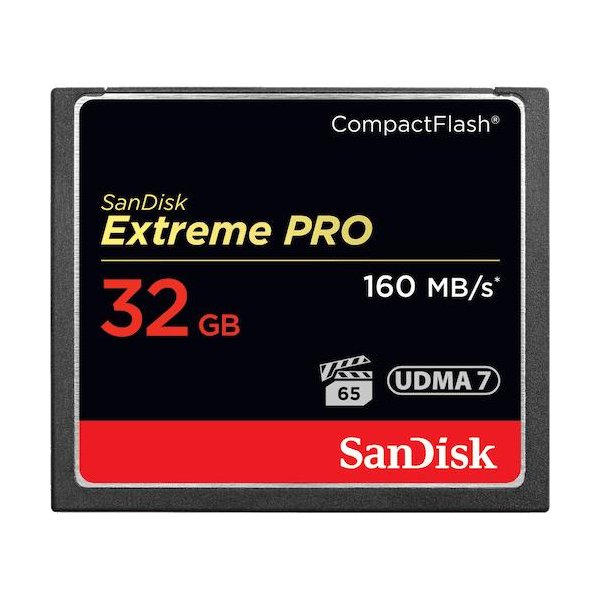 SanDisk 32GB Extreme Pro CF 160MB/s, 32 GB, Kompaktflash, 160 MB/s, 150 MB/s, Mehrfarbig