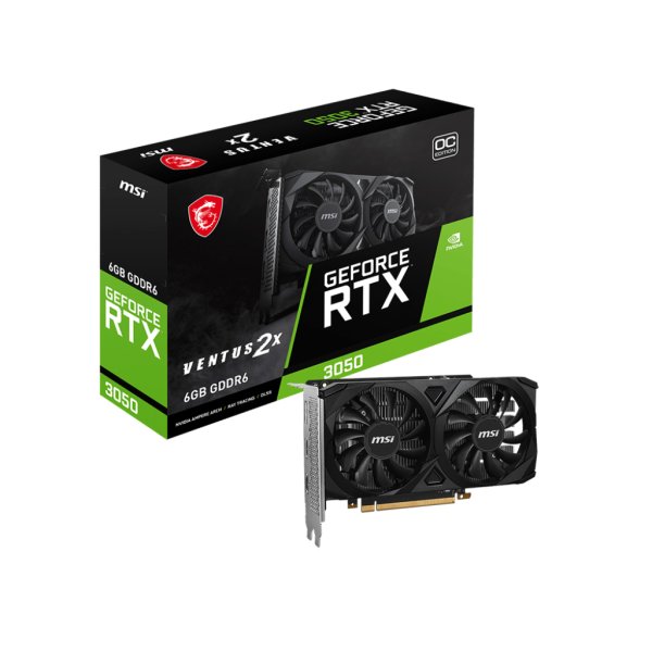 MSI Geforce RTX 3050 VENTUS 2X 6G OC, GeForce RTX 3050, 6 GB, GDDR6, 96 Bit, 7680 x 4320 Pixel, PCI Express x8 4.0