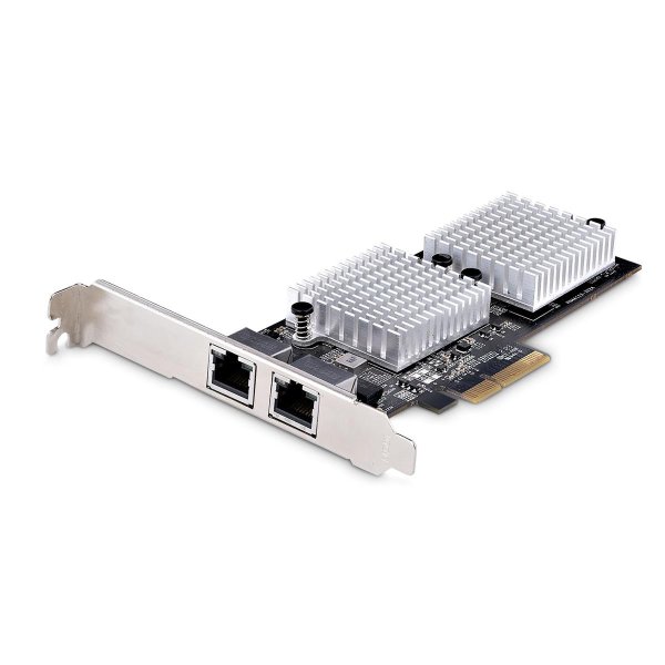 StarTech.com 2-Port 10Gbe Netzwerkkarte, PCIe Ethernet 10 Gigabit Karte für PCs/Server, PCI Express Netzwerkkarte/10gb LAN Karte, Sechs Geschwindigkeits NIC, 10GBASE-T und NBASE-T, Eingebaut, Kabelgebunden, PCI Express, Ethernet, 10000 Mbit/s, Schwarz