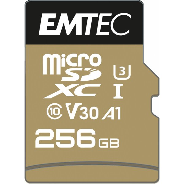 EMTEC SpeedIN Pro, 256 GB, MicroSDXC, Klasse 10, UHS-I, 100 MB/s, 95 MB/s