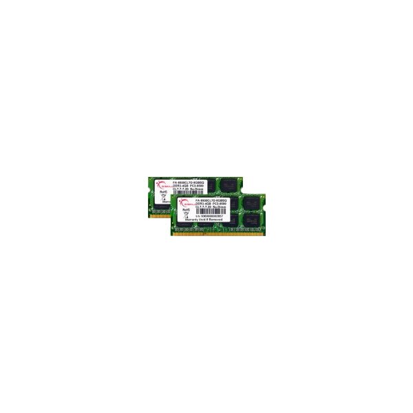 G.Skill FA-8500CL7D-8GBSQ, 8 GB, 2 x 4 GB, DDR3, 1066 MHz, 204-pin SO-DIMM