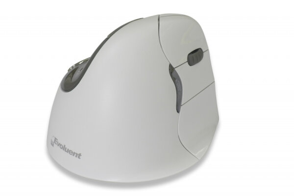 Bakker Evoluent4 Mouse White Bluetooth (Right Hand), rechts, Vertikale Ausführung, Laser, Bluetooth, 2600 DPI, Weiß