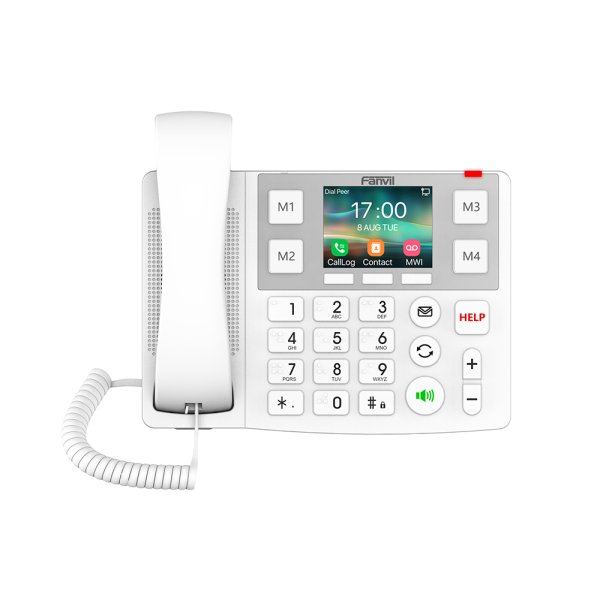 Fanvil X7A, IP-Telefon, Weiß, Kabelgebundenes Mobilteil, 2 Zeilen, 1000 Eintragungen, LCD