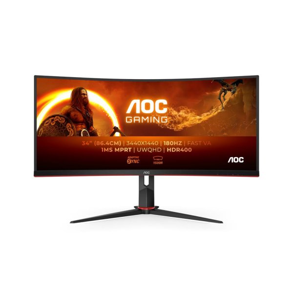 AOC G2 CU34G2XP, 86,4 cm (34"), 3440 x 1440 Pixel, UltraWide Quad HD, LED, 1 ms, Schwarz