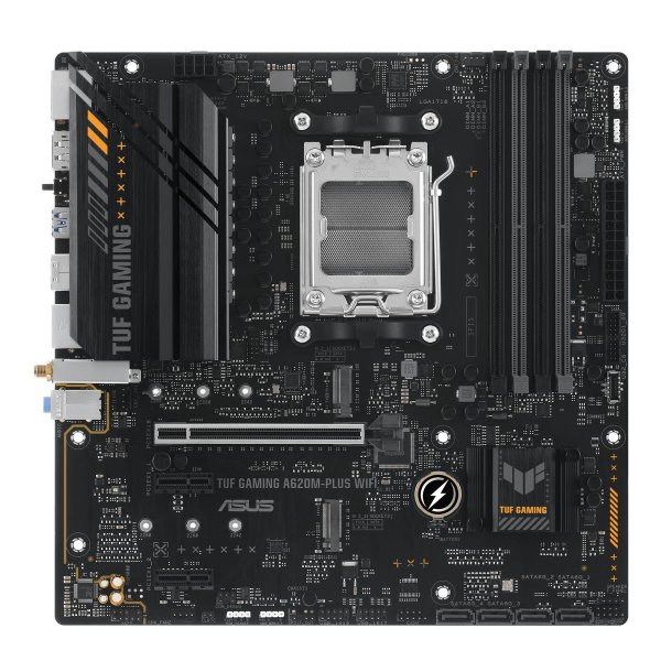 ASUS TUF GAMING A620M-PLUS WIFI, AMD, Buchse AM5, AMD Ryzen 5 7th Gen, AMD Ryzen 7 7th Gen, AMD Ryzen 9 7th Gen, DDR5-SDRAM, 128 GB, Zweikanalig