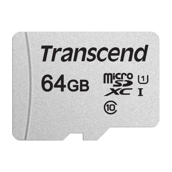 Transcend 300S, 64 GB, MicroSDXC, Klasse 10, NAND, 95 MB/s, 25 MB/s