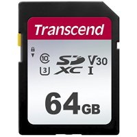 Transcend TS64GSDC300S, 64 GB, SDXC, Klasse 10, NAND, 95...