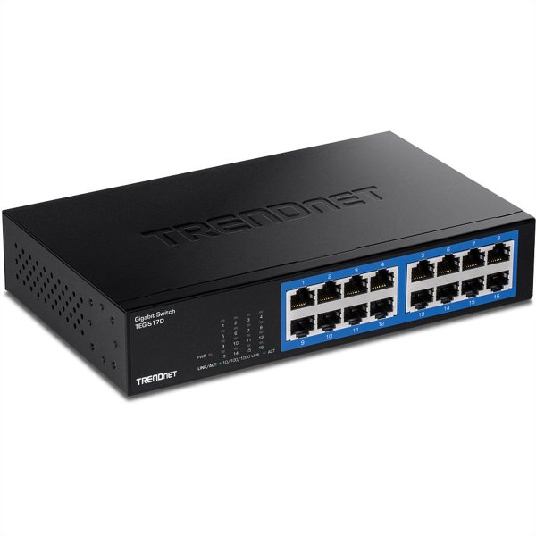 TRENDnet TEG-S17D, Gigabit Ethernet (10/100/1000), Vollduplex, Rack-Einbau