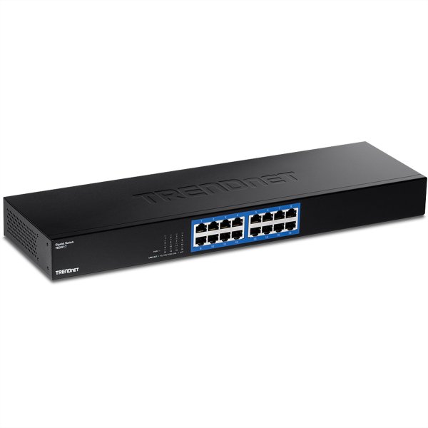 TRENDnet TEG-S17, Gigabit Ethernet (10/100/1000), Vollduplex, Rack-Einbau