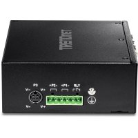 TRENDnet TI-M42, Schwarz, IP30, 4 x Serial (DB-9) ports, 10,100 Mbit/s, IEEE 802.3, IEEE 802.3u, IEEE 802.3x, RS-232/422/485