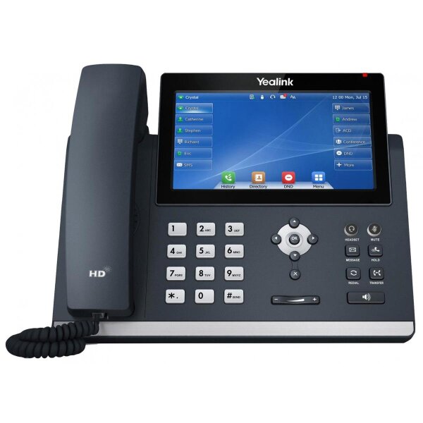 Yealink SIP-T48U, IP-Telefon, Grau, Kabelgebundenes Mobilteil, 1000 Eintragungen, LED, 17,8 cm (7")