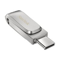 SanDisk Ultra Dual Drive Luxe, 128 GB, USB Type-A / USB Type-C, 3.2 Gen 1 (3.1 Gen 1), 150 MB/s, Drehring, Edelstahl