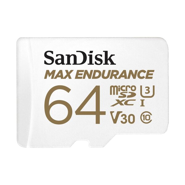 SanDisk Max Endurance, 64 GB, MicroSDXC, Klasse 10, UHS-I, 100 MB/s, 40 MB/s