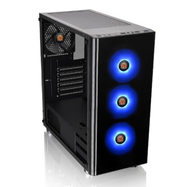 Thermaltake V200 TG RGB, Midi Tower, PC, Schwarz, ATX, micro ATX, Mini-ITX, SPCC, Gaming