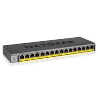 Netgear GS116LP, Unmanaged, Gigabit Ethernet (10/100/1000), Power over Ethernet (PoE), Rack-Einbau