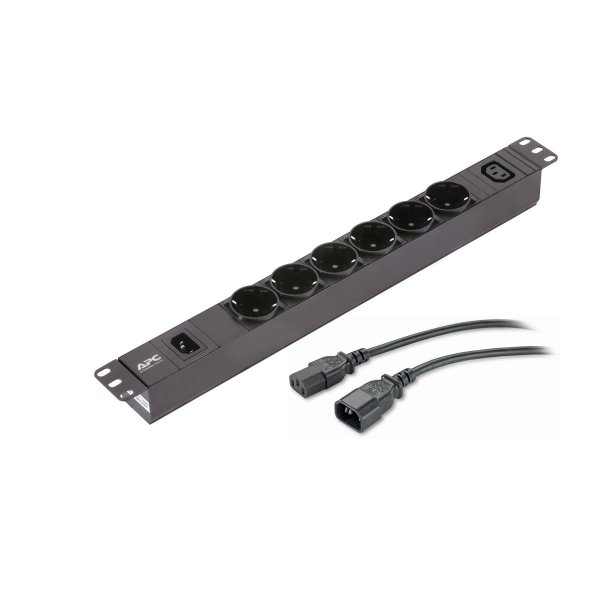 APC Easy PDU EPDU1010B-SCH, Basic, 1U, 10A, 230V, (6x)Schuko & (1x)C13, C14 Stecker, Standard, 1U, Einphasig, Horizontal, Aluminium, Schwarz