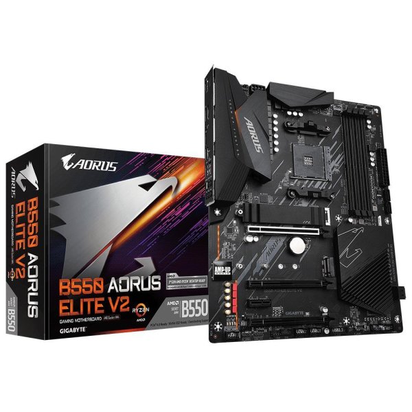 Gigabyte B550 AORUS ELITE V2, AMD, Sockel AM4, 3rd Generation AMD Ryzen™ 3, 3rd Generation AMD Ryzen 5, 3rd Generation AMD Ryzen™ 7, 3rd..., Sockel AM4, 128 GB, DDR4-SDRAM