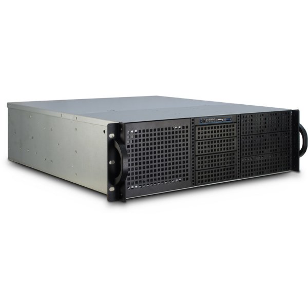 Inter-Tech 3U-30248, Rack, Server, Schwarz, Edelstahl, ATX, micro ATX, Mini-ITX, SSI CEB, Stahl, 3U