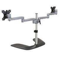 StarTech.com Monitorhalterung für zwei Monitore - Ergonomisches Monitorstand für VESA Bildschirme bis zu 32" und 8 kg - Freistehende gelenkige Bildschirmhalterung - Höhenverstellbar - Silber, Freistehend, 16 kg, 81,3 cm (32"), 100 x 100 mm, Höhenverstellu