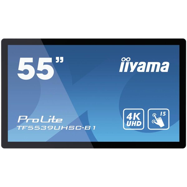 Iiyama ProLite TF5539UHSC-B1AG, 139,7 cm (55"), 3840 x 2160 Pixel, 4K Ultra HD, LED, 8 ms, Schwarz