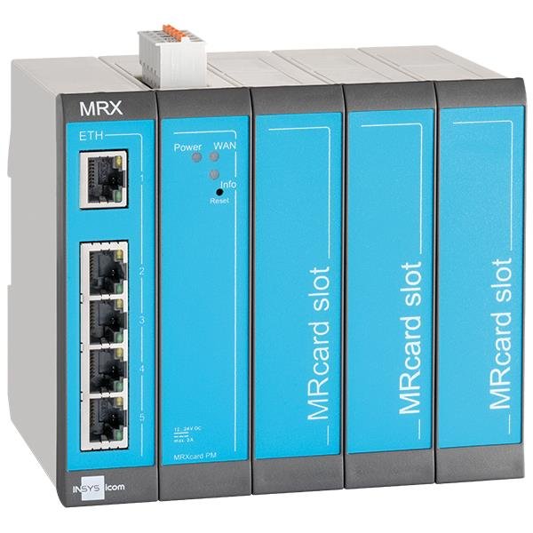 Insys Microelectronics icom MRX5 LAN, mod. LAN-Router, Ethernet-WAN, Schnelles Ethernet, Blau, Grau