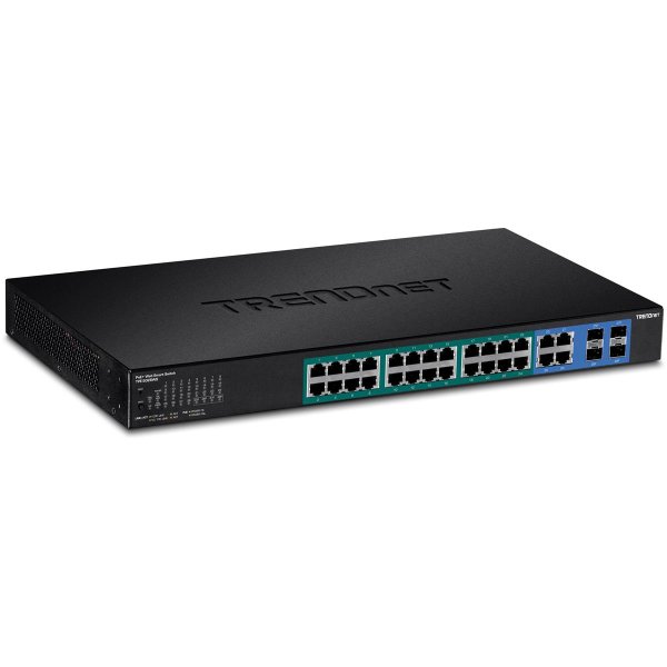 TRENDnet TPE-5028WS, Managed, Gigabit Ethernet (10/100/1000), Vollduplex, Power over Ethernet (PoE), Rack-Einbau, 1U