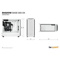 Be Quiet! Shadow Base 800 DX White, Midi Tower, PC, Weiß, ATX, EATX, micro ATX, Mini-ITX, Acrylnitril-Butadien-Styrol (ABS), Stahl, Gehärtetes Glas, Multi