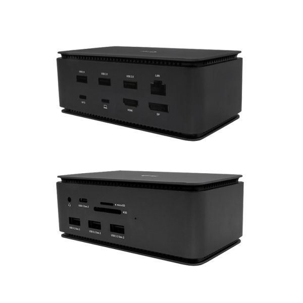 i-tec Metal USB4 Docking station Dual 4K HDMI DP + Power Delivery 80 W, Kabelgebunden, USB4, 80 W, 3,5 mm, 10,100,1000 Mbit/s, Schwarz