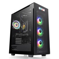 Thermaltake Divider 550 TG Ultra, Midi Tower, PC, Schwarz, ATX, micro ATX, Mini-ITX, SPCC, Gehärtetes Glas, Multi