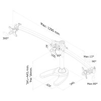 Neomounts Monitor-Tischhalterung, 8 kg, 25,4 cm (10"), 68,6 cm (27"), 100 x 100 mm, Höhenverstellung, Schwarz