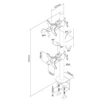 Neomounts Monitor-Tischhalterung, Klemme, 6 kg, 25,4 cm (10"), 68,6 cm (27"), 100 x 100 mm, Schwarz