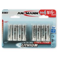 Ansmann 4+4 Lithium AA, Einwegbatterie, AA, Lithium, 1,5...