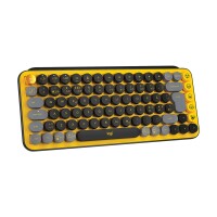 Logitech POP Keys Wireless Mechanical Keyboard With Emoji Keys, Mini, Kabellos, RF Wireless + Bluetooth, Mechanischer Switch, QWERTY, Schwarz, Grau, Gelb