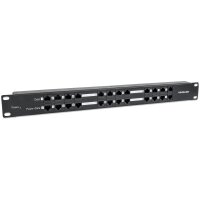 Intellinet 12-Port Passives PoE-Patchpanel / Midspanlösung, Patchpanel mit 12 RJ45-Ports für Dateneingang und 12 RJ45-Ports für Datenausgang und Stromausgang, RJ-45, Cat5e, Schwarz, Metall, Rackeinbau, 1U