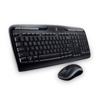 Logitech Wireless Desktop MK330, Volle Größe (100%), Kabellos, RF Wireless, QWERTZ, Schwarz, Maus enthalten