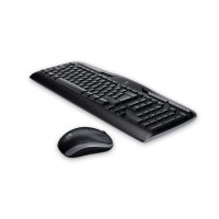 Logitech Wireless Desktop MK330, Volle Größe (100%), Kabellos, RF Wireless, QWERTZ, Schwarz, Maus enthalten