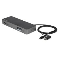 StarTech.com Universale Laptop Dockingstation, Hybrid USB-C & USB-A Dock, Dual 4K DP & HDMI, 100W PD, Mac / Windows / Chrome OS, 4x USB 5Gbps Hub, GbE, Kabelgebunden, USB 3.2 Gen 1 (3.1 Gen 1) Type-C, 3,5 mm, IEEE 802.3, IEEE 802.3ab, IEEE 802.3u, Schwarz