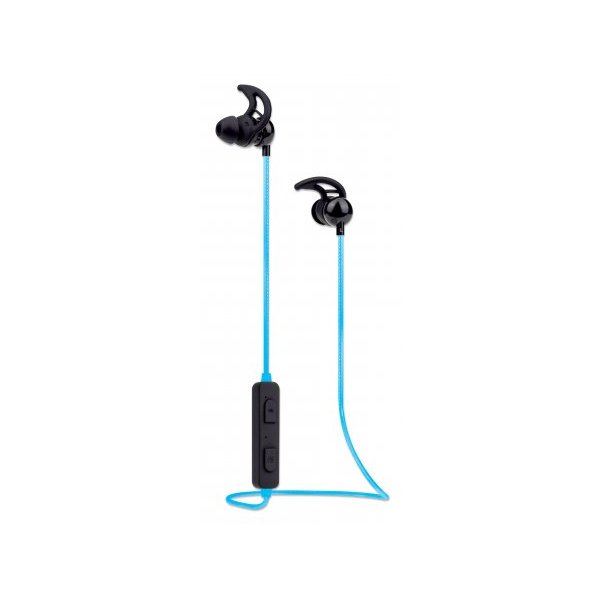 Manhattan Sound Science In-Ear Bluetooth-Sportheadset mit Leuchteffekt, Wasserfest, in-Ear-Design, omnidirektionales Mikrofon, integrierte Bedienelemente, integriertes, buntes LED-Licht, Kabellos, Anrufe/Musik, 19 g, Kopfhörer, Schwarz