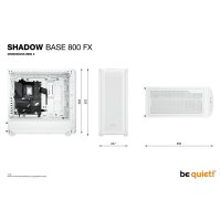 Be Quiet! Shadow Base 800 FX White, Midi Tower, PC, Weiß, ATX, EATX, micro ATX, Mini-ITX, Acrylnitril-Butadien-Styrol (ABS), Stahl, Gehärtetes Glas, Multi