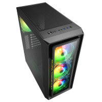 Sharkoon TK4 RGB, Midi Tower, PC, Schwarz, ATX, micro ATX, Mini-ITX, Multi, Taschenlüfter