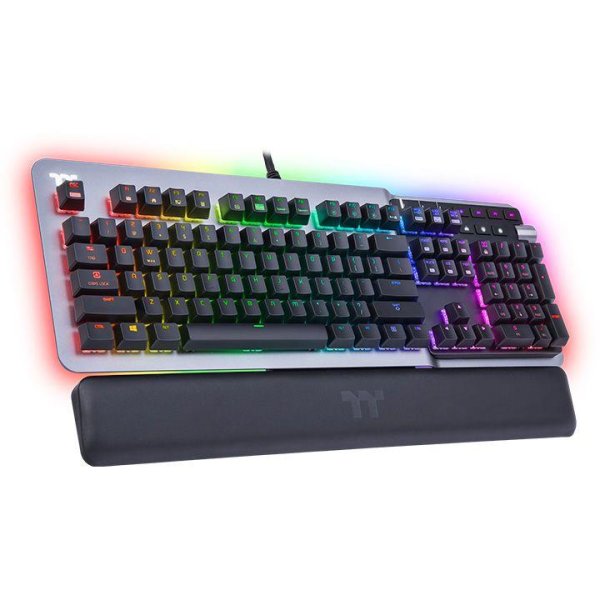 Thermaltake Argent K5 RGB, Kabelgebunden, USB, Mechanischer Switch, QWERTY, RGB-LED, Titan