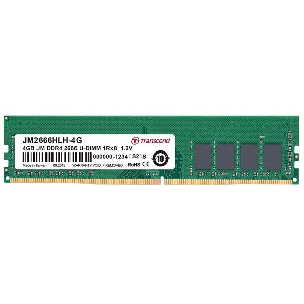 Transcend JM2666HLH-4G, 4 GB, 1 x 4 GB, DDR4, 2666 MHz, 288-pin DIMM