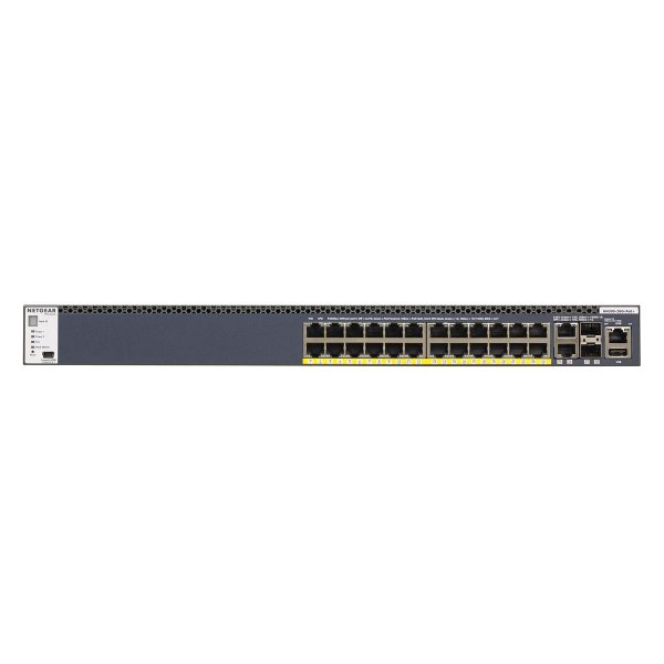 Netgear M4300-28G-PoE+, Managed, L2/L3/L4, 10G Ethernet (100/1000/10000), Power over Ethernet (PoE), Rack-Einbau, 1U