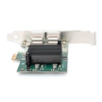 DIGITUS 2 Port Gigabit Ethernet Netzwerkkarte, RJ45, PCI Express, Intel Chipsatz