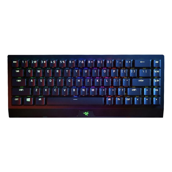 Razer BlackWidow V3 Mini HyperSpeed Gelb Switch, Verkabelt & Kabellos, USB + RF Wireless + Bluetooth, Mechanischer Switch, QWERTY, RGB-LED, Schwarz