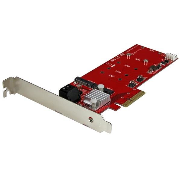 StarTech.com 2x M.2 NGFF SSD RAID Karte plus 2x SATA III Ports - PCIe - 2-fach M.2 RAID Controllerkarte plus zwei SATA Anschlüsse, PCIe, M.2, Full-height / Low-profile, PCIe 2.0, CE, FCC, Marvell - 88SE9230