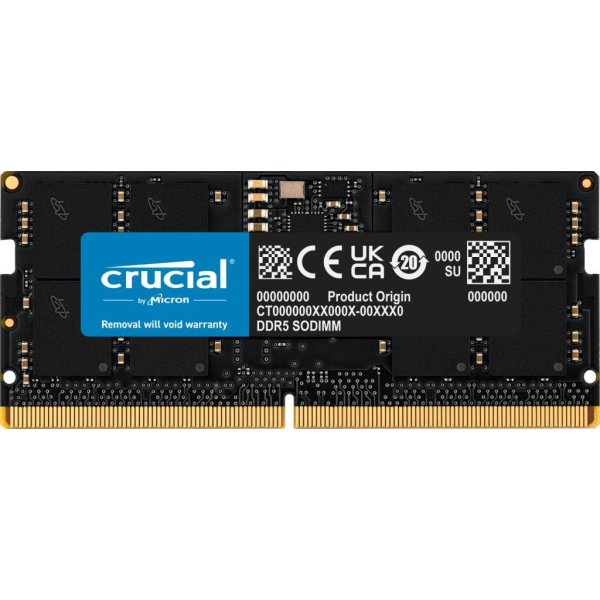 Crucial CT16G48C40S5, 16 GB, 1 x 16 GB, DDR5, 4800 MHz, 262-pin SO-DIMM