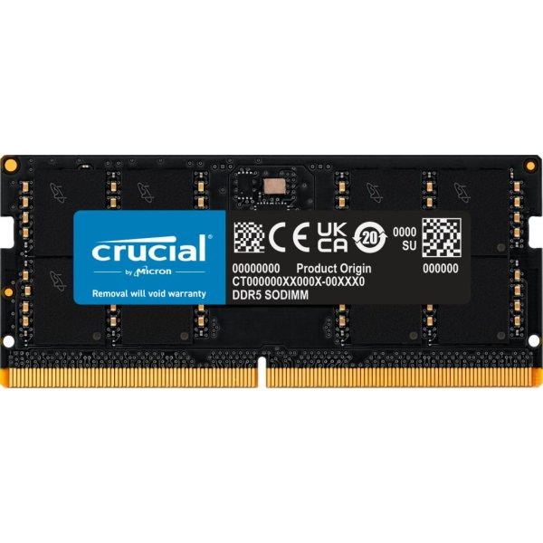 Crucial CT32G48C40S5, 32 GB, 1 x 32 GB, DDR5, 4800 MHz, 262-pin SO-DIMM